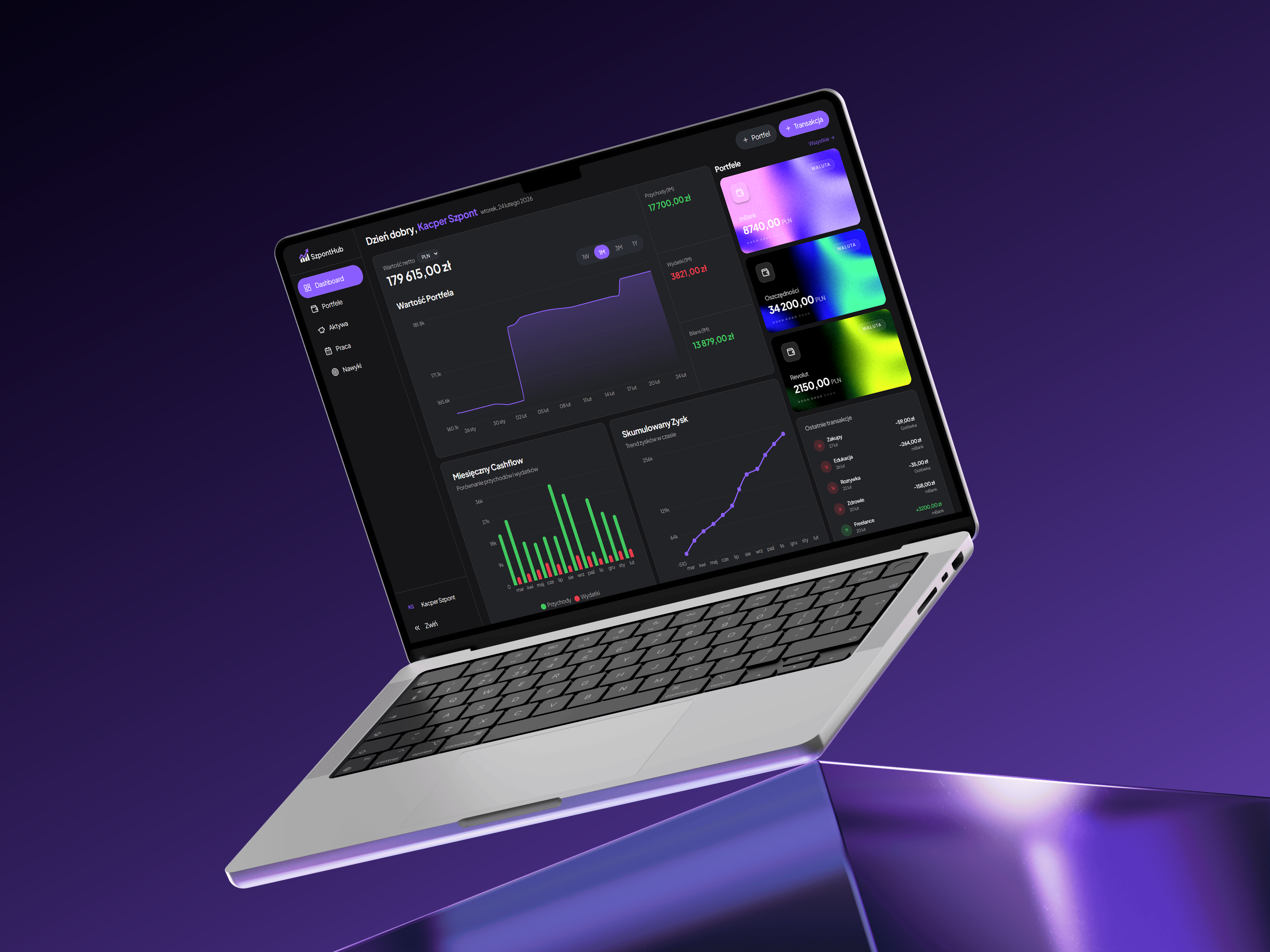 $zpont Hub — aplikacja webowa na MacBooku